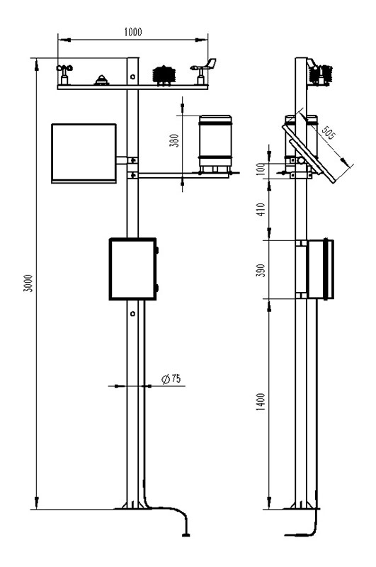 气象监测站产品尺寸图